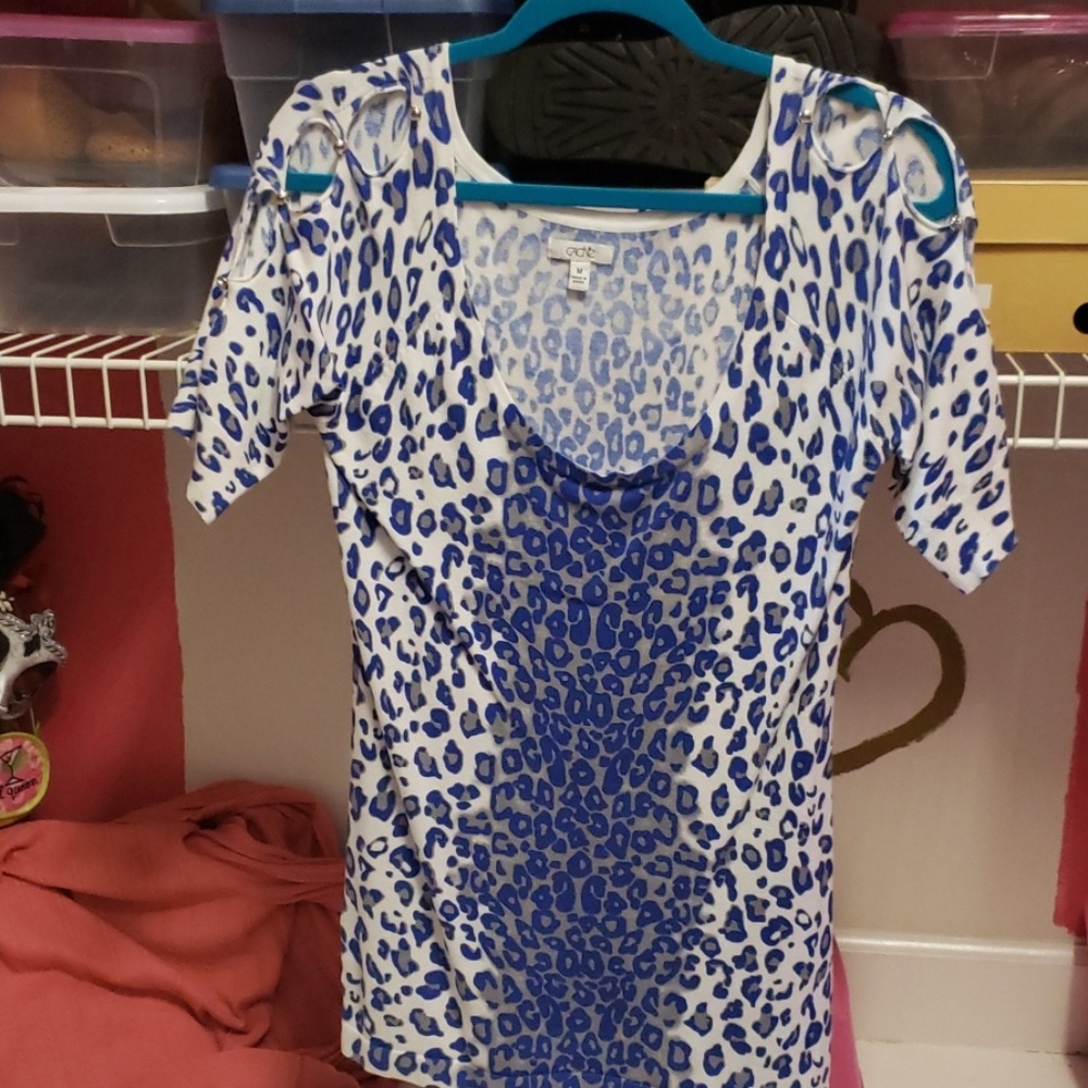 Blue leopard print tunic